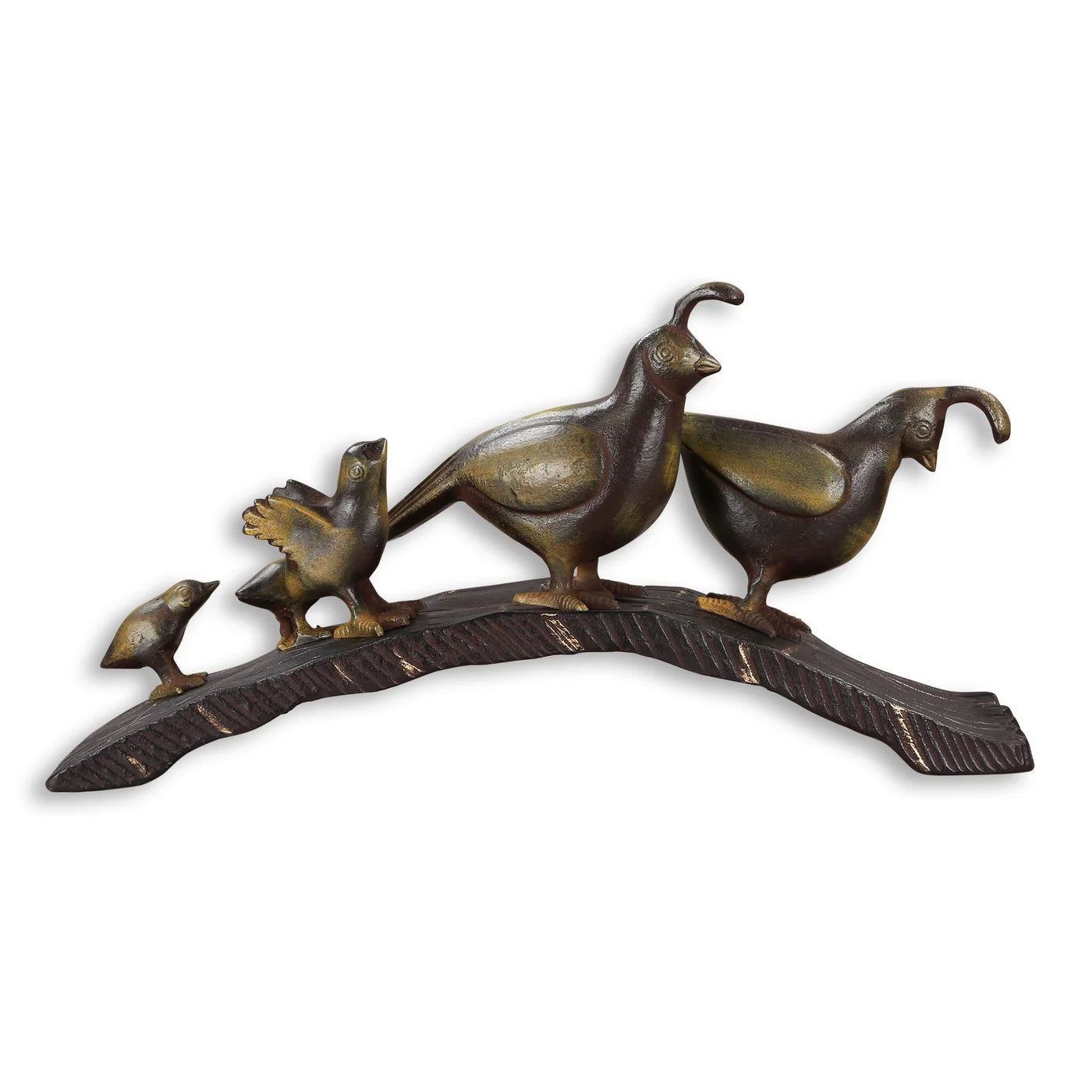 Quail Family Parade Garden Sculpture