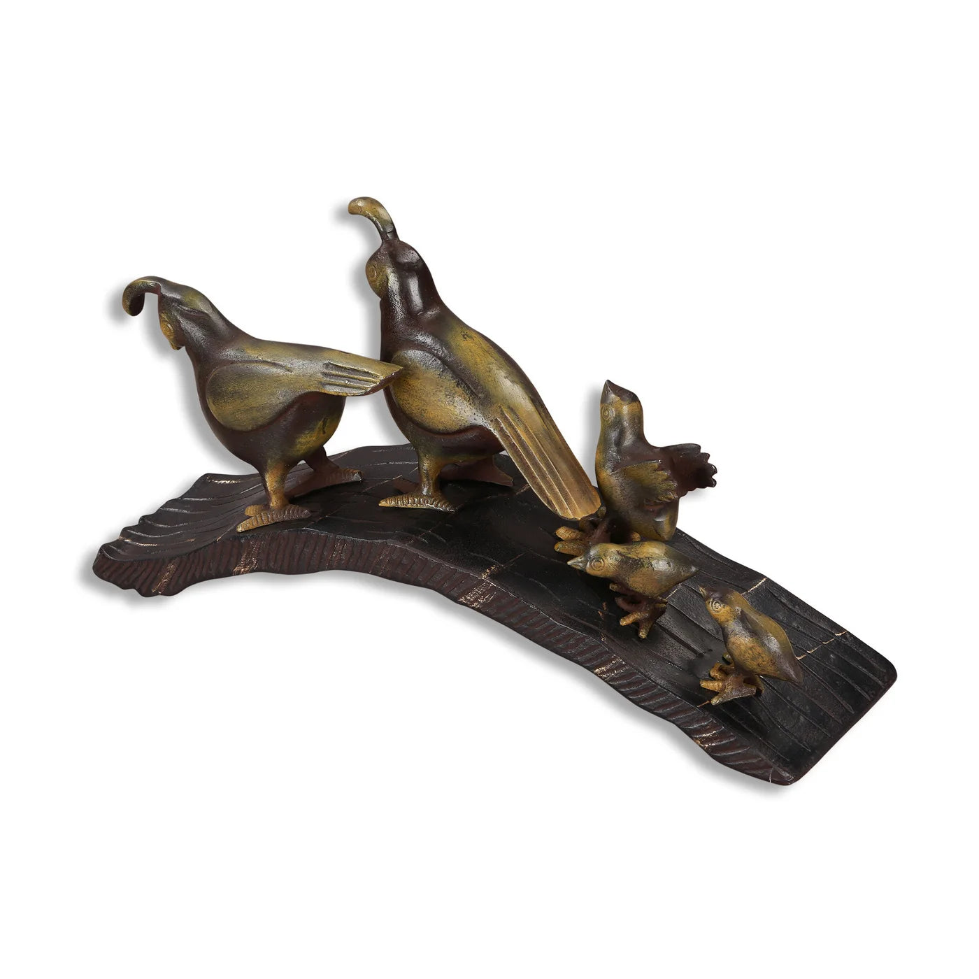 Quail Family Parade Garden Sculpture