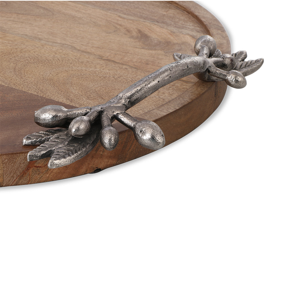 Leaf and Berry Handle Tray (ma