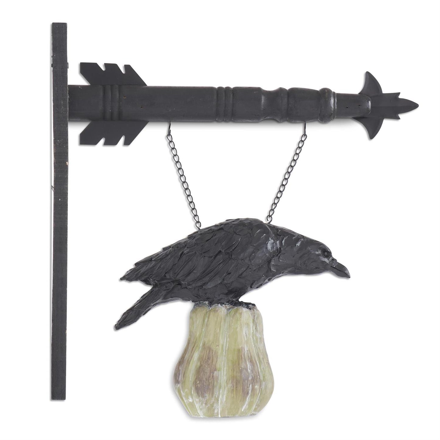9.75 Inch Resin Crow On White Pumpkin Arrow Replacement