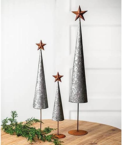 Set Of Three Cone Shaped Trees
