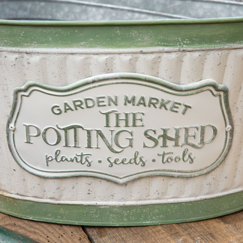 Set Of Three Rustic Potting Shed Buckets