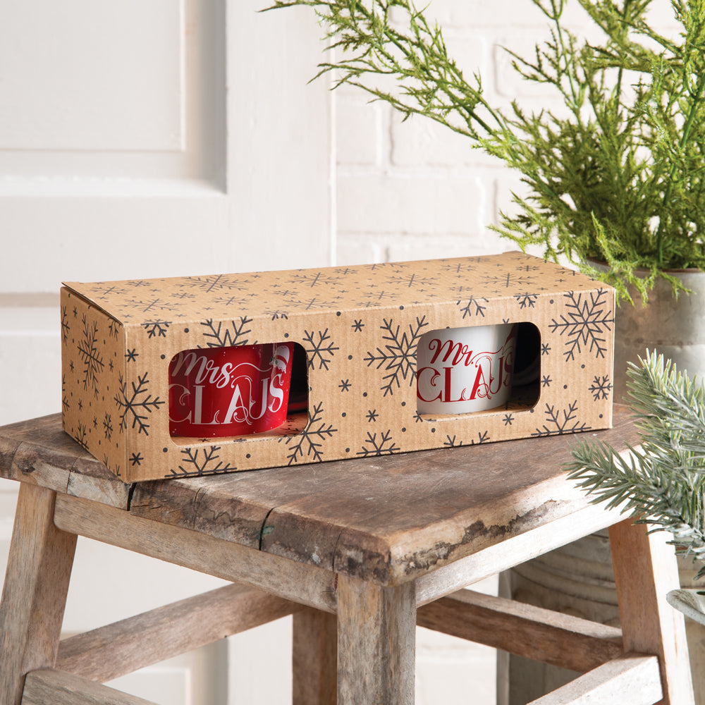 Set of Two Mr. & Mrs. Claus Mugs