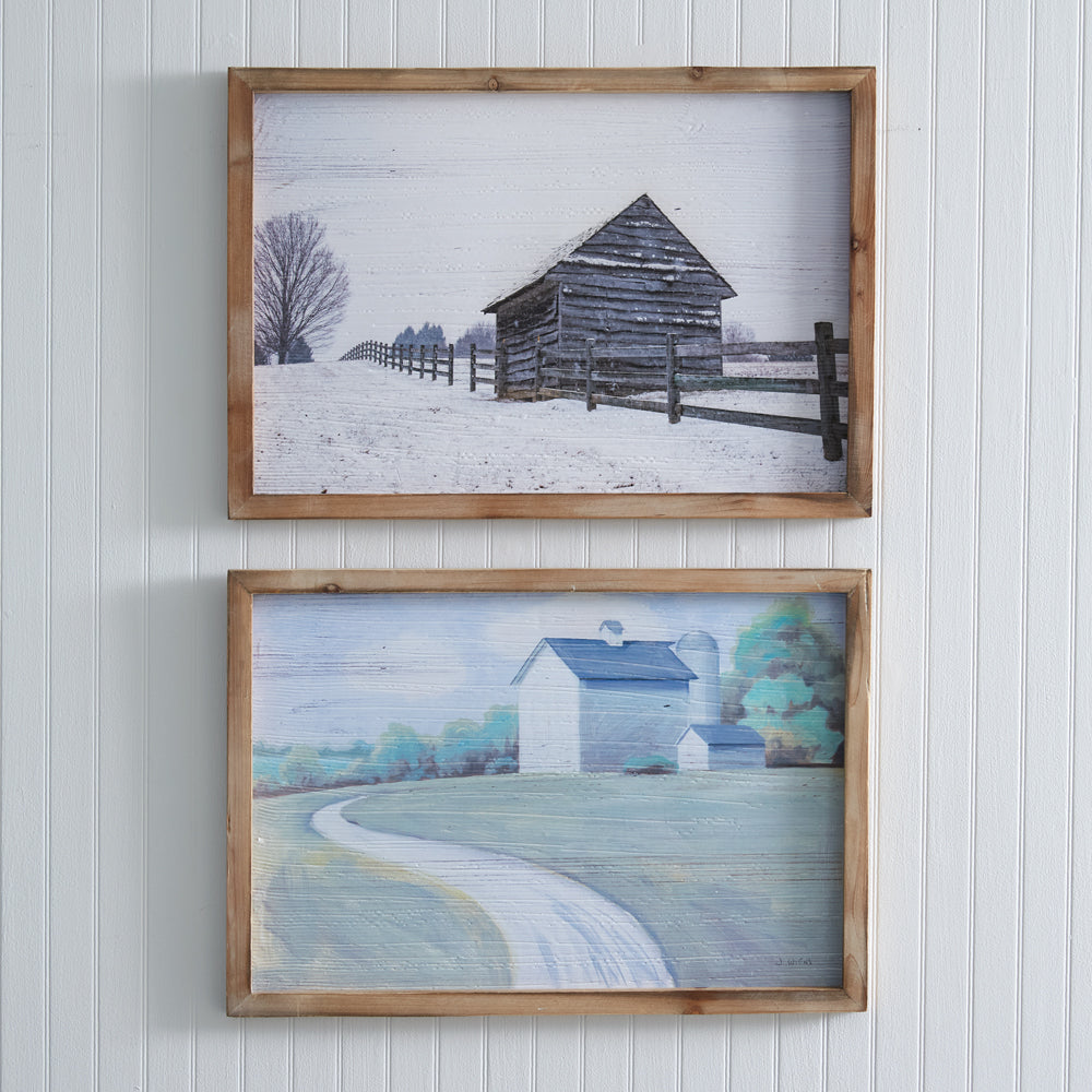 Snowy Barn Wall Art