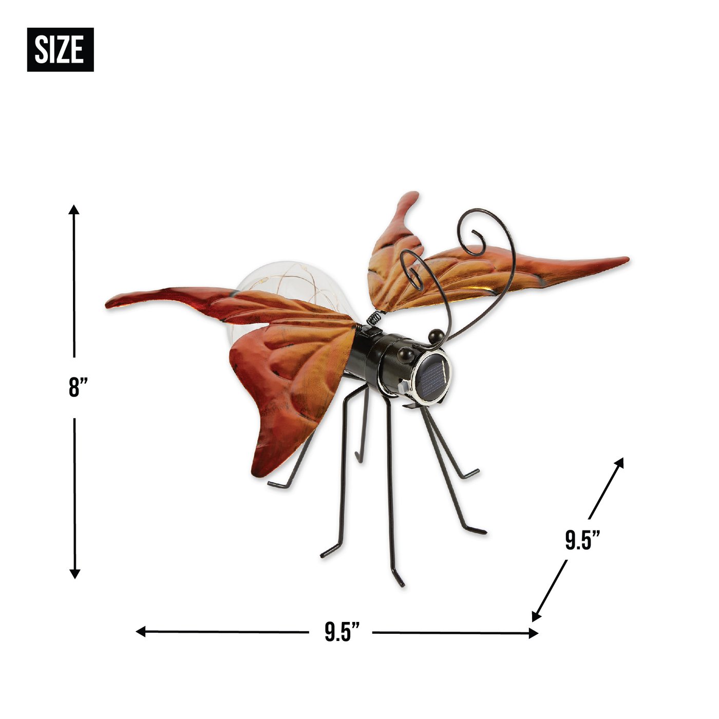 Solar Butterfly Glow Bug Figurine