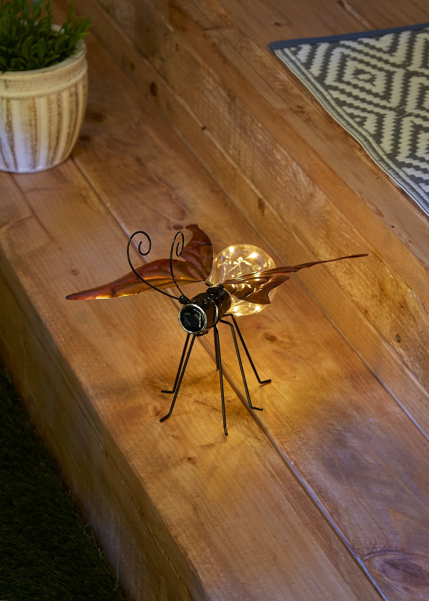 Solar Butterfly Glow Bug Figurine