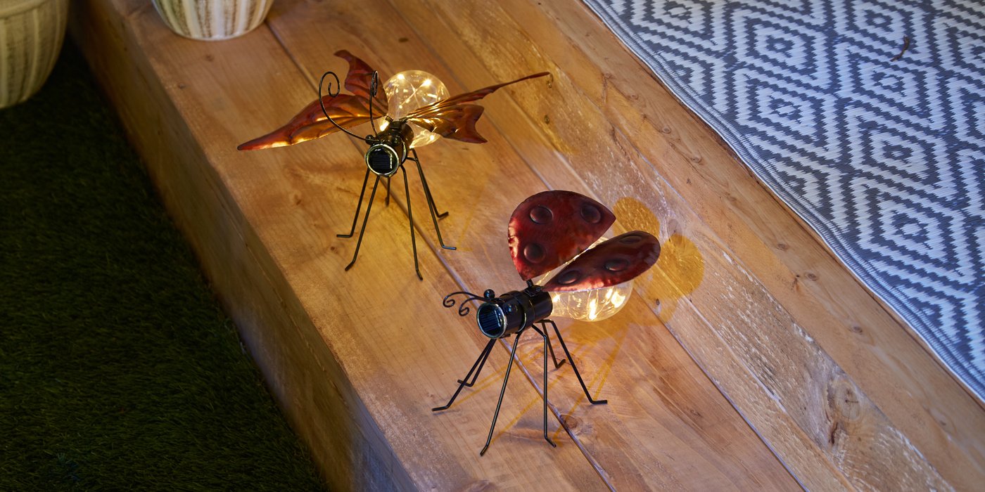 Solar Butterfly Glow Bug Figurine