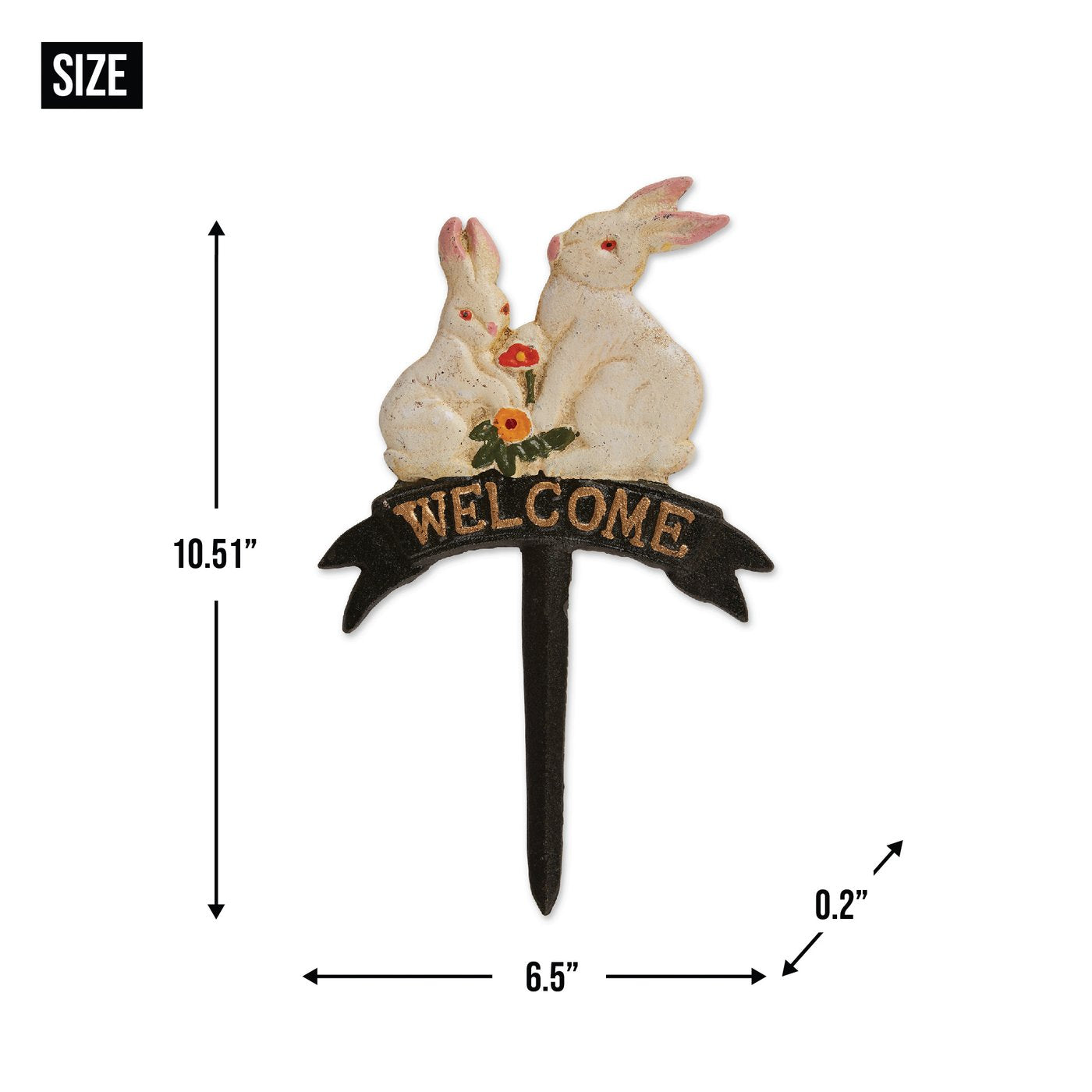 Welcome Bunnies Cast Iron Sign