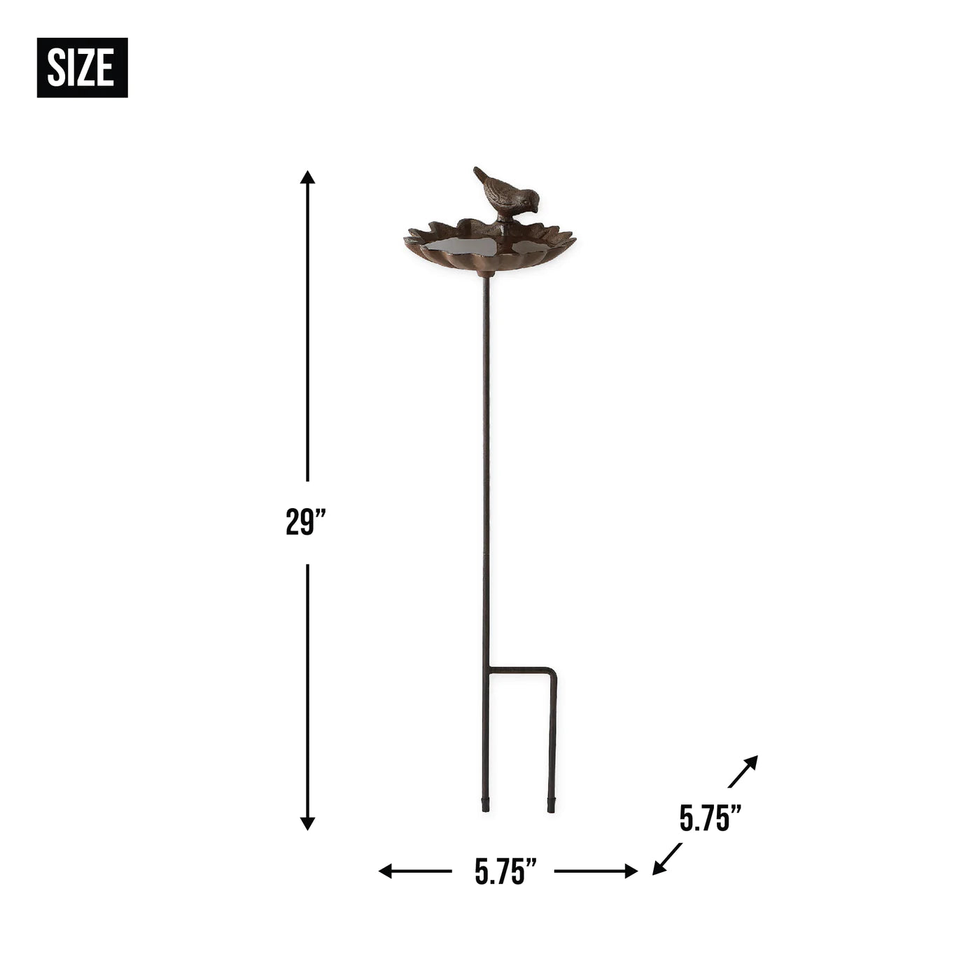 Elm Leaf With Bird Birdbath