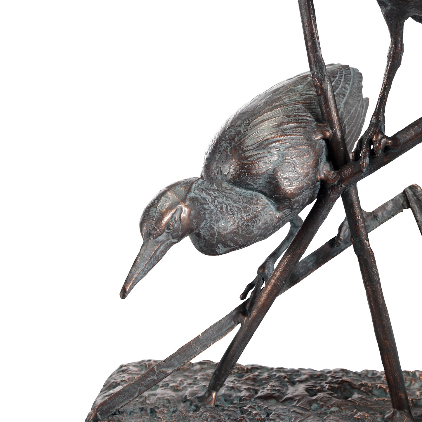Heron Couple With Reeds Sculpture
