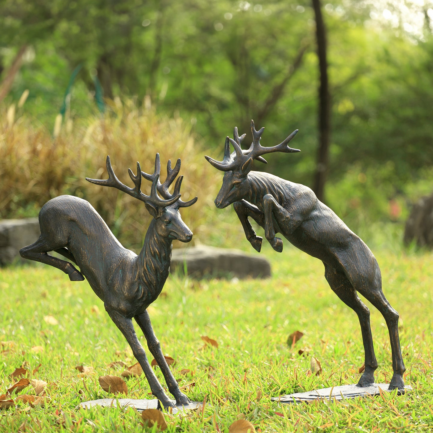 Leaping Stag Garden Sculpture