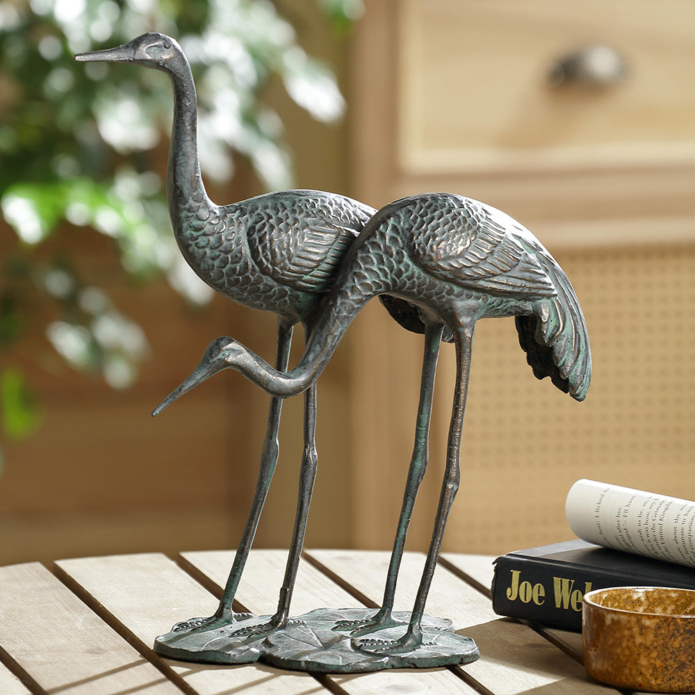 Coastside Crane Pair Garden Sculpture