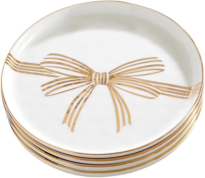 Studio Christmas Appetizer Plate Set White Ceramic Small Plates