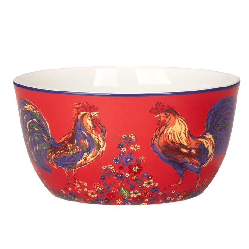 Morning Rooster Deep Serving Bowl