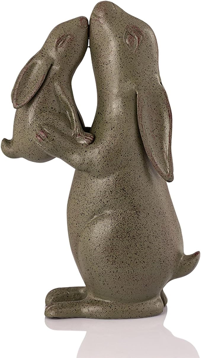 Tender Moment Rabbits Garden Sculpture