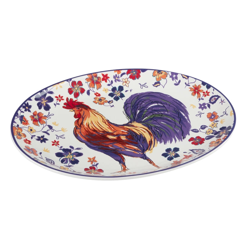Morning Rooster Oval Platter