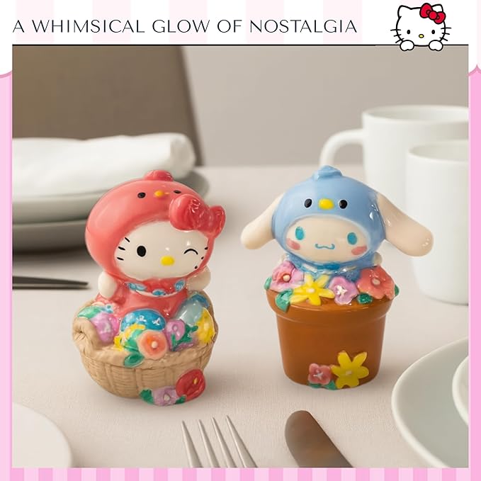 Hello Kitty & Cinnamoroll Easter Chick Planter Salt & Pepper Set