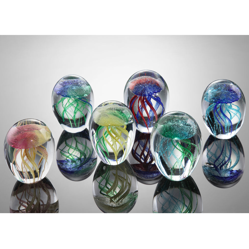 Art Glass Mini Jellyfish set Assorted Colors