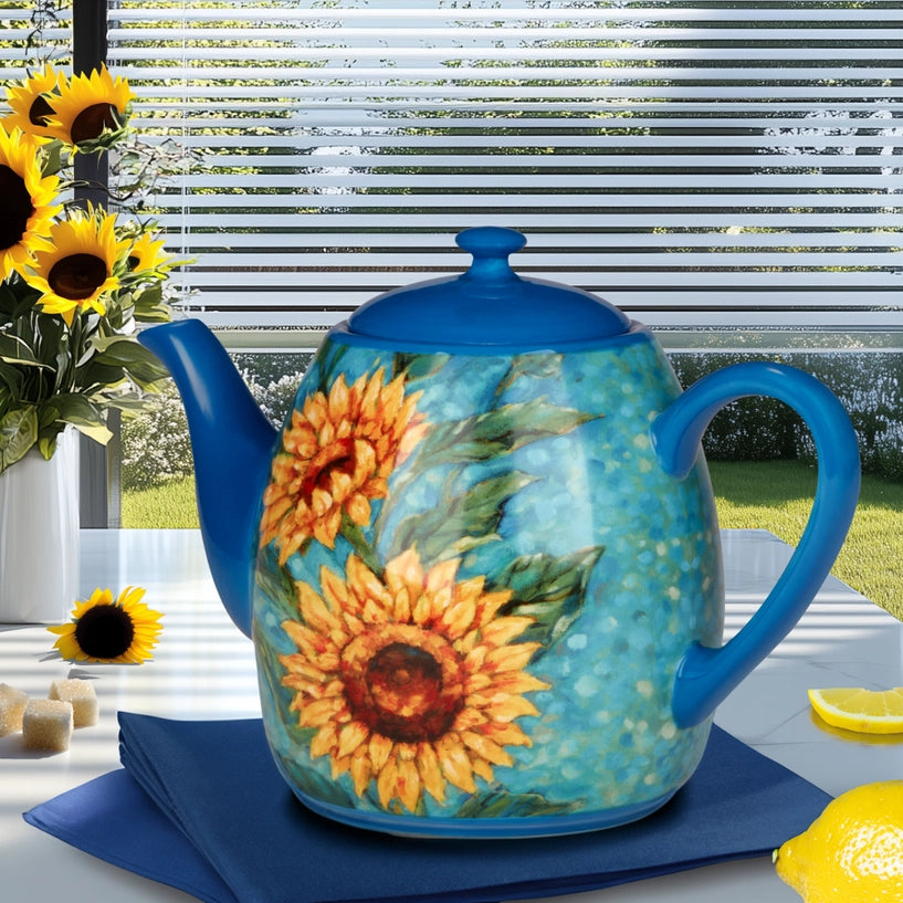 Golden Sunflowers Teapot