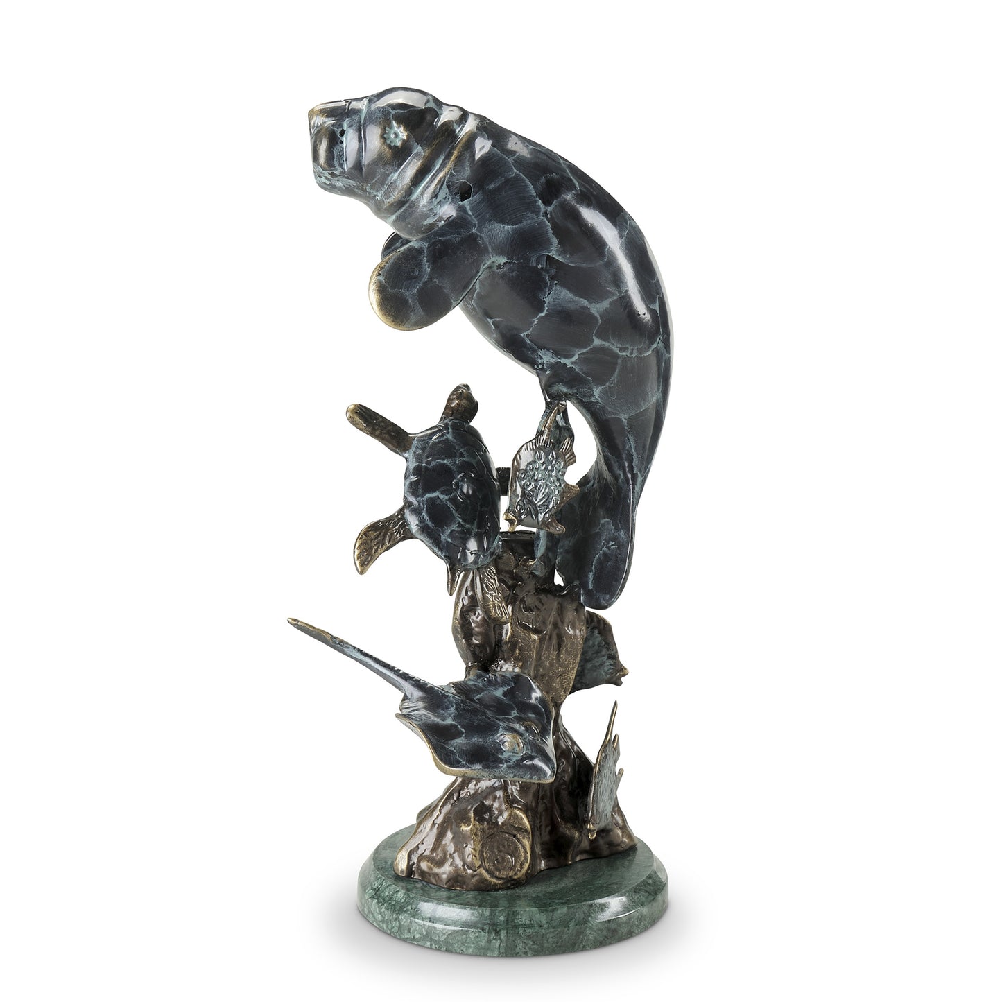 Cast Aluminum Manatee And Friends