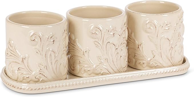 Acanthus Indoor Outdoor Plant Holders With Tray