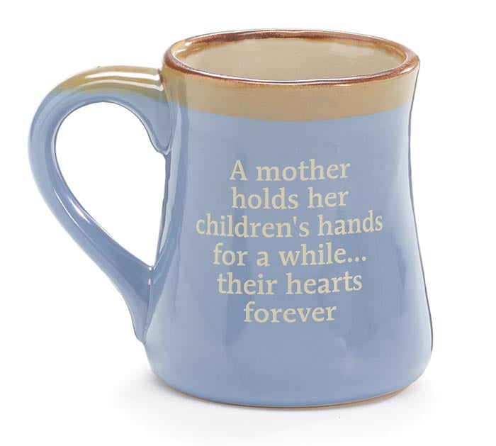 Light Blue Mom/Message Porcelain Mug