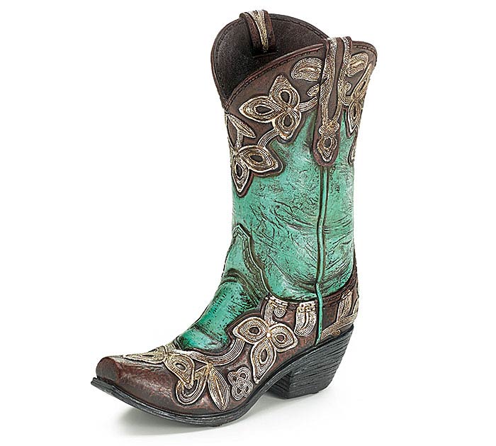 Turquoise Cowgirl Boot Vase