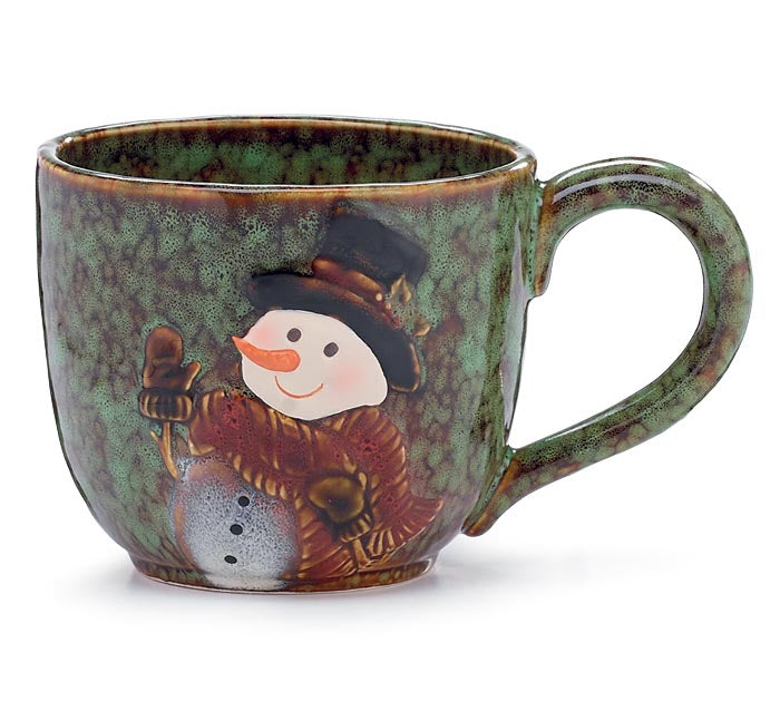 Snowman With Black Top Hat Soup Mug