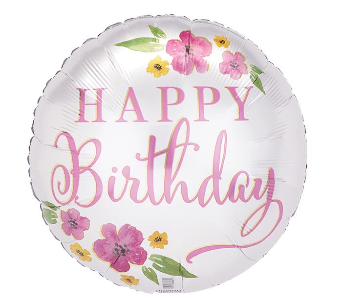 18" Birthday Blooms Satin Luxe Balloon