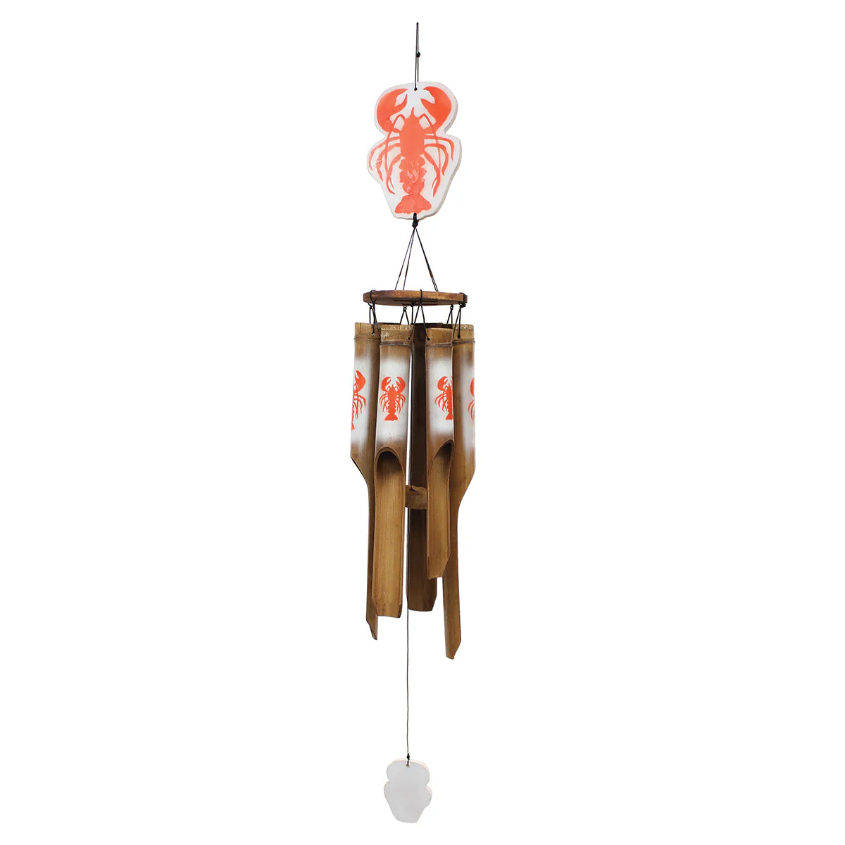 Bamboo Lobster Top Wind Chime Multicolor