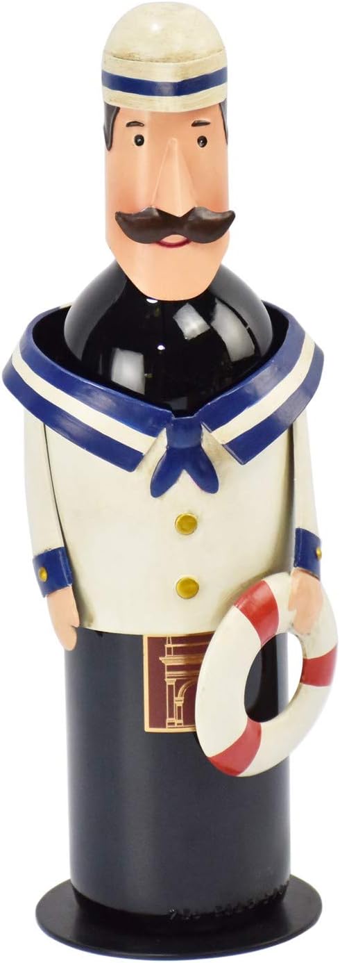 12.2 in. Metal Sailor Wine Bottle Holder