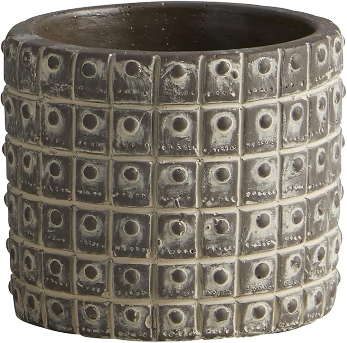 Cement Planter Pot, Beaded