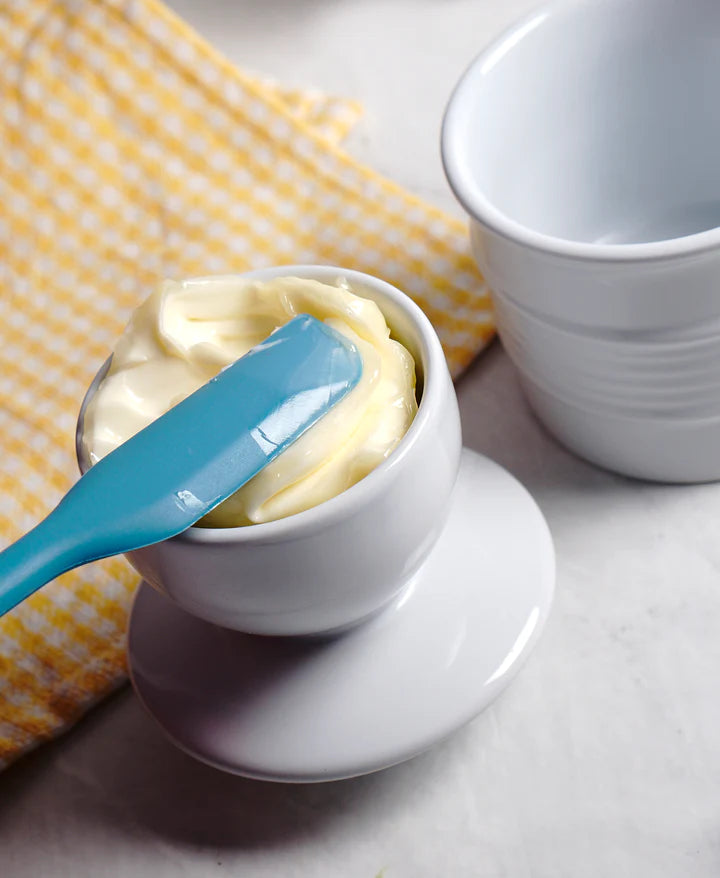 White Stoneware Butter Pot