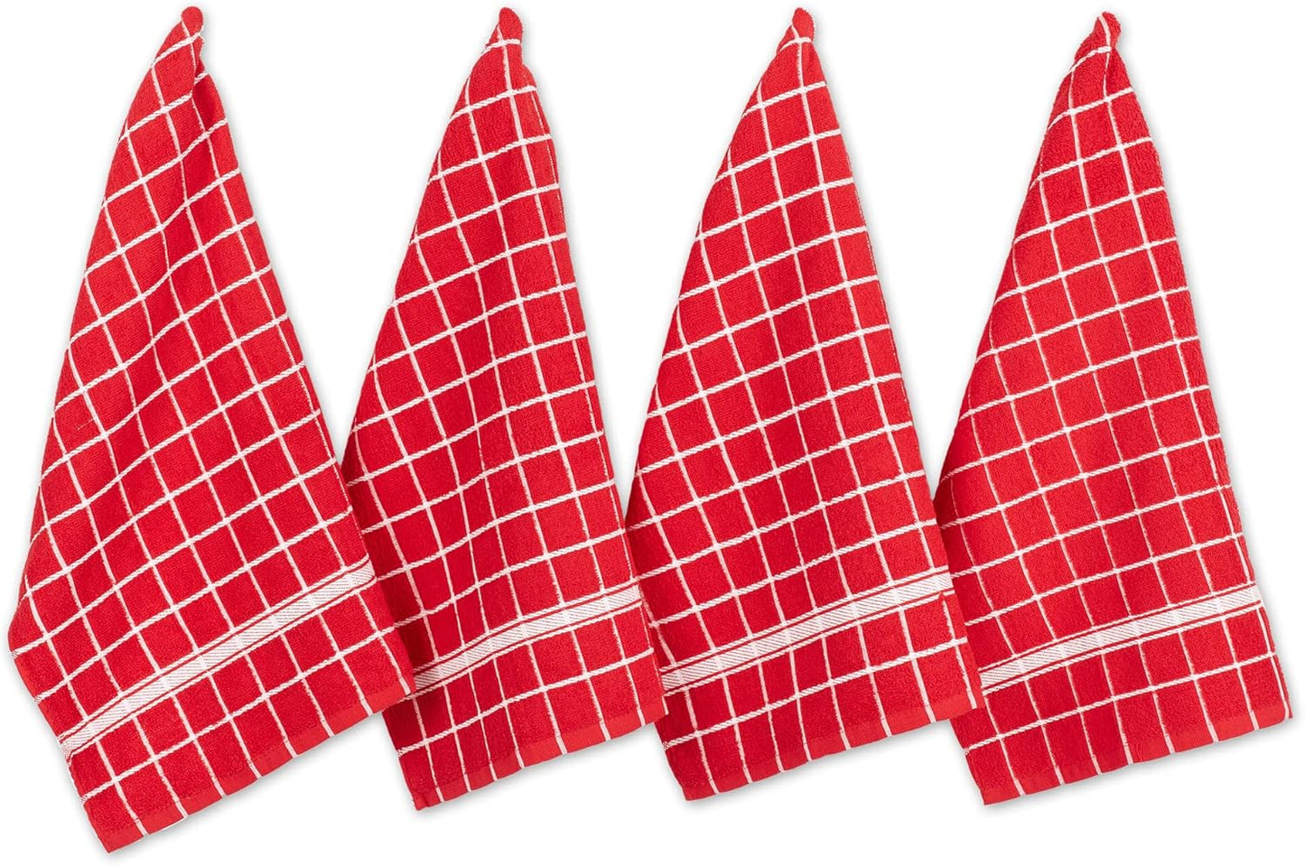 Red Check Windowpane Dishtowel