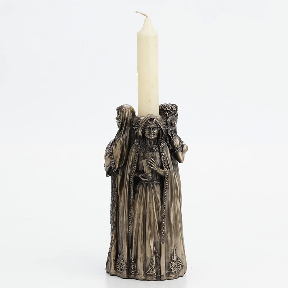 Wicca Triple Goddess Maiden Mother And Crone Candle Holder