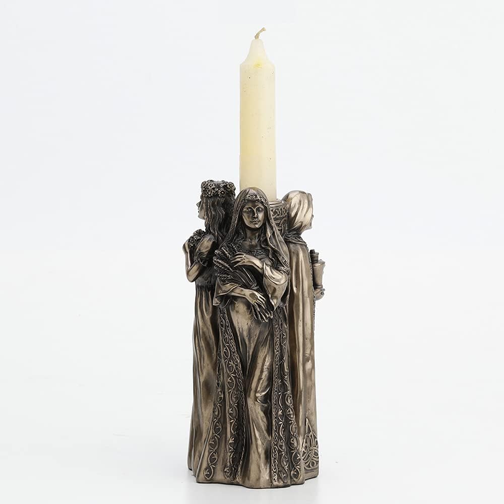 Wicca Triple Goddess Maiden Mother And Crone Candle Holder