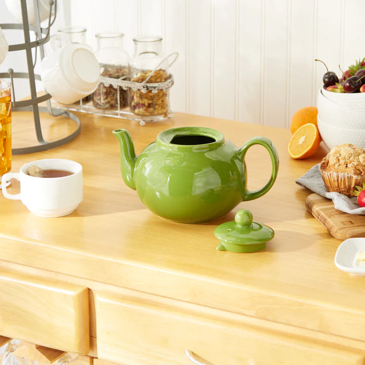 Green Stoneware Teapot