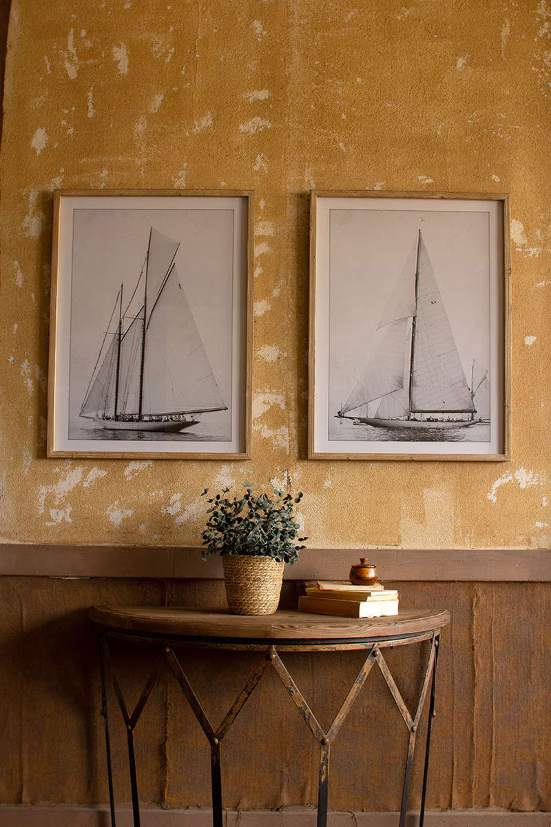 Set of 2 Framed Sailboat Prints Under Glass