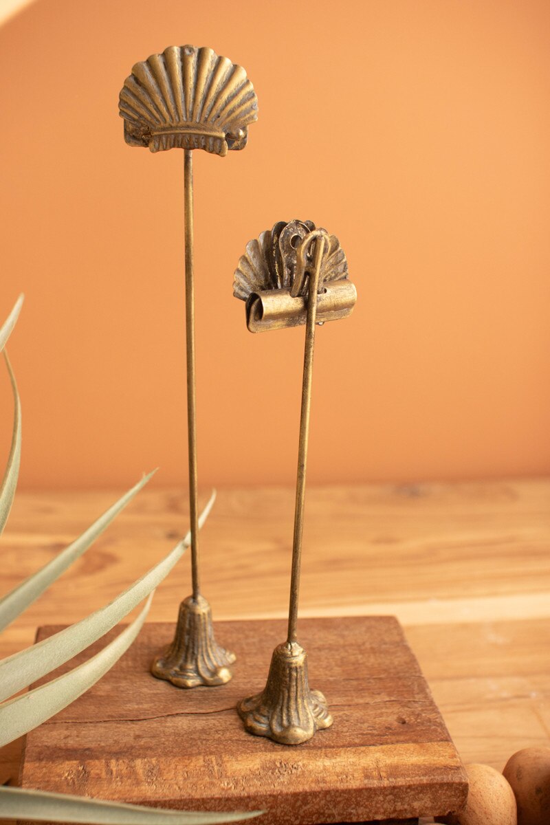 Set of 2 Metal Shell Note Clips