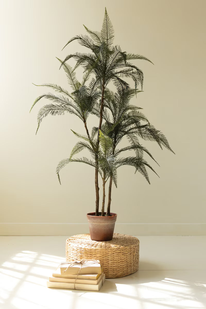 Artificial Whispy Palm in Faux Terracotta Pot