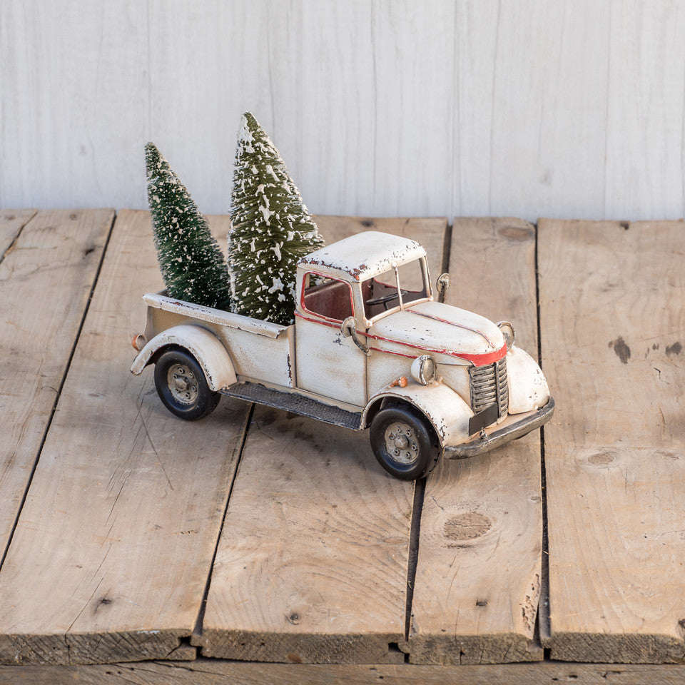 White Metal Vintage Truck