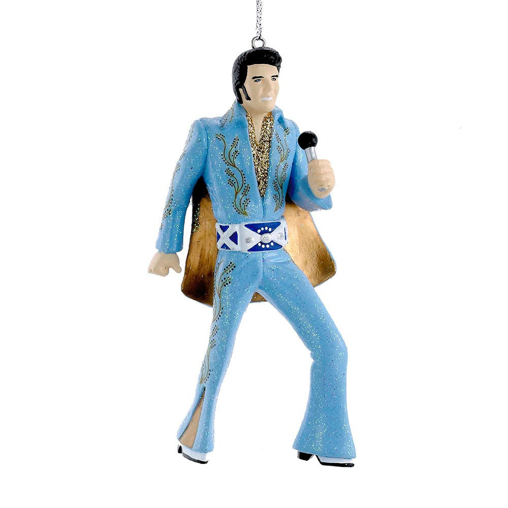 4.5"Blue Suit Elvis Blow Mold Ornament