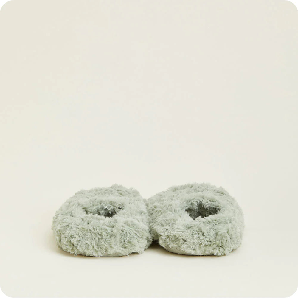 Curly Sage Green Warmies Slippers