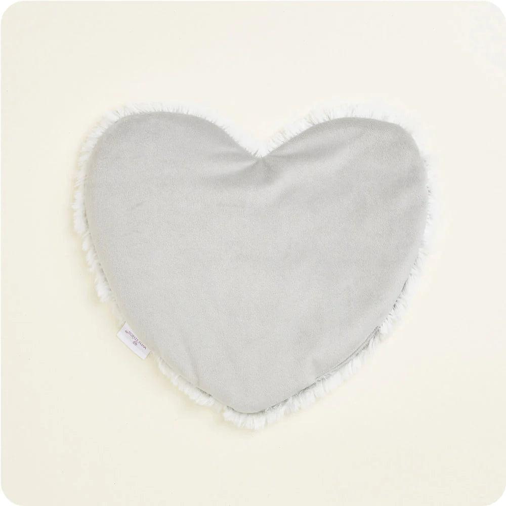 Marshmallow Gray Warmies Heart Heat Pad