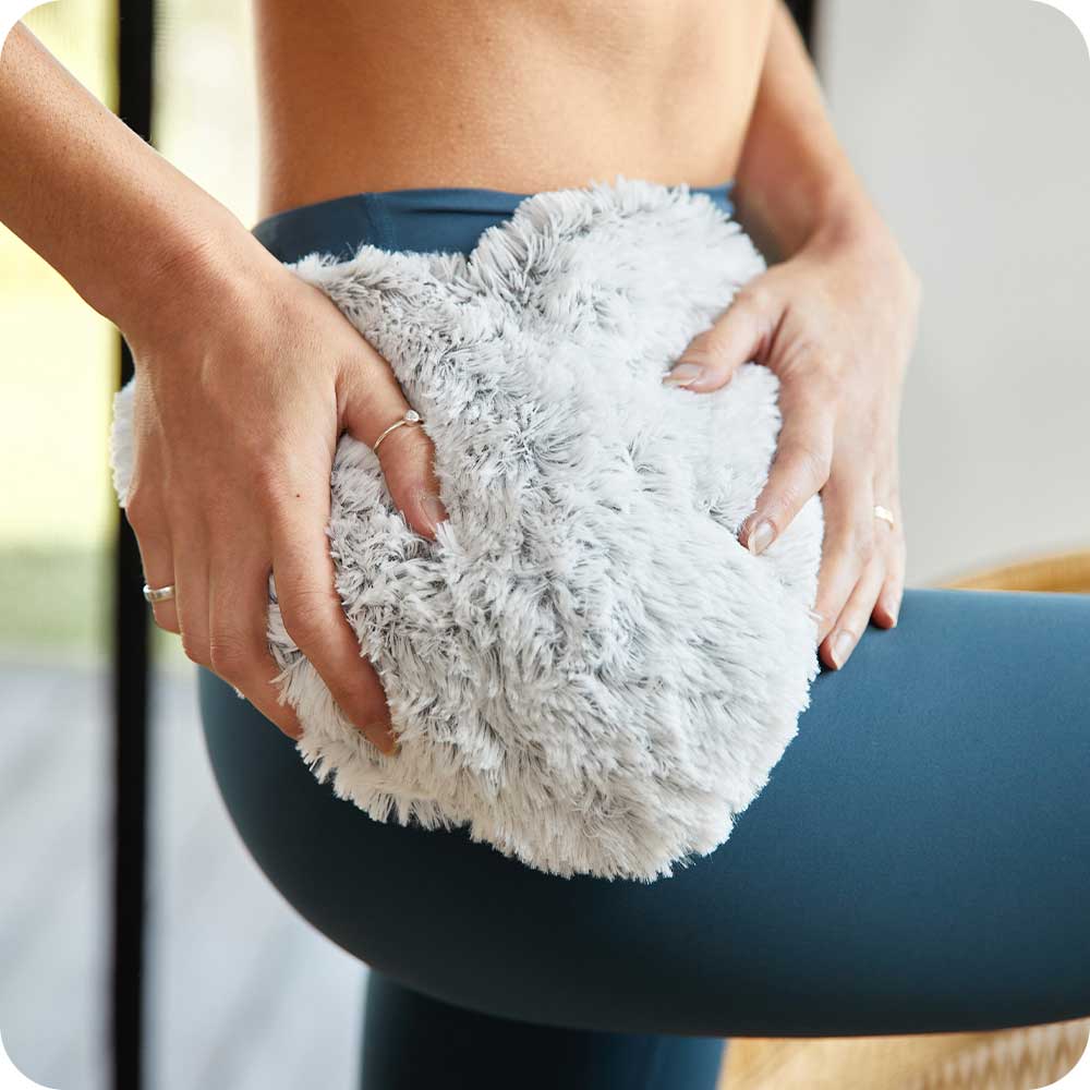 Marshmallow Gray Warmies Heart Heat Pad