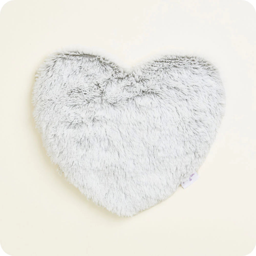 Marshmallow Gray Warmies Heart Heat Pad