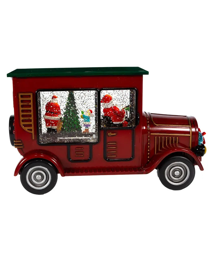 Battery Operated LED Santa Truck Water Lantern