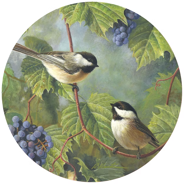 Chickadee & Grapes Jar Opener