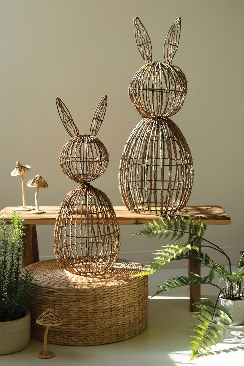 Set of 2 Twig and Iron Rabbits