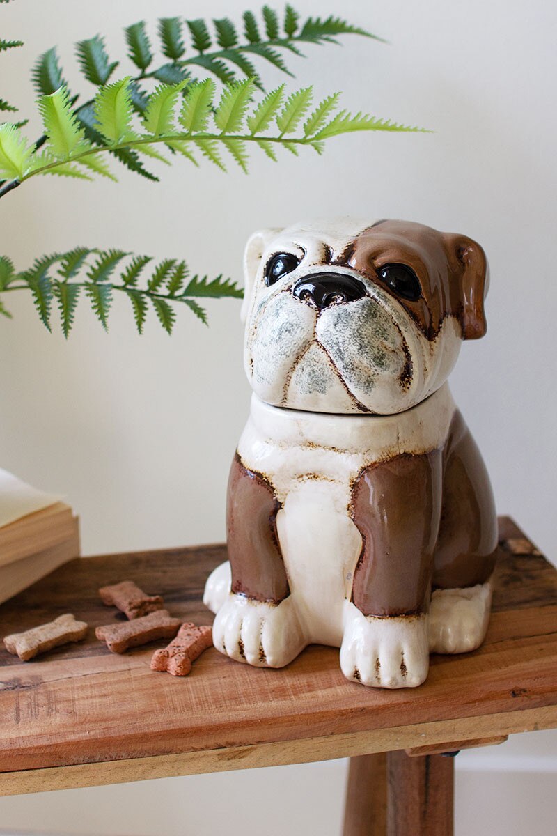 Ceramic Bulldog Canister